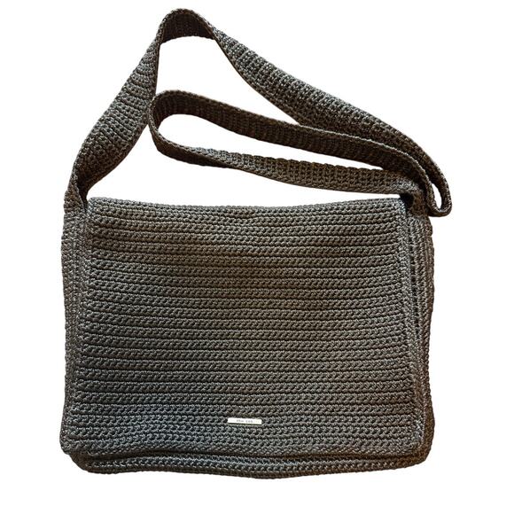 Vintage The Sak Black Crochet Crossbody Shoulder Bag Classic Timeless  Purse - Picture 1 of 7